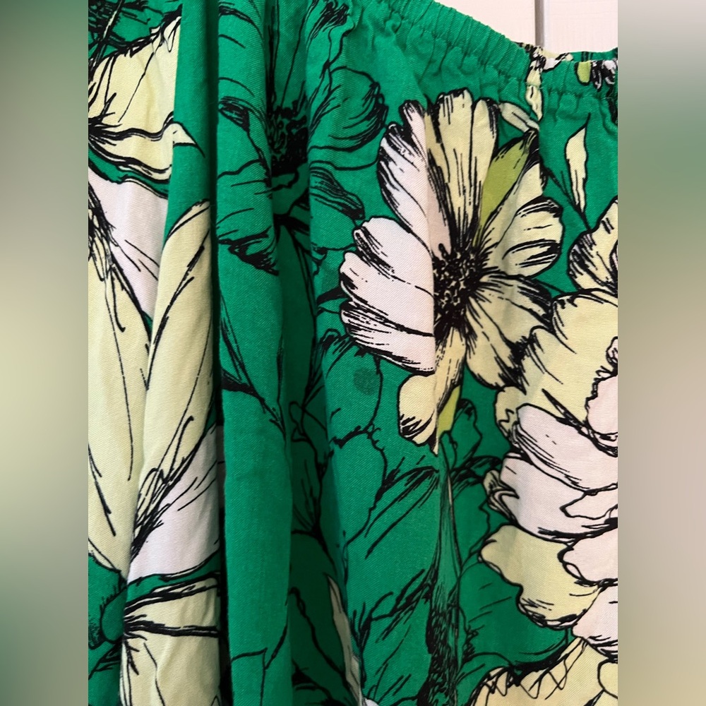 Cato Green Floral Blouse with Lace Accents EUC Size 26/28W - Picture 6 of 8